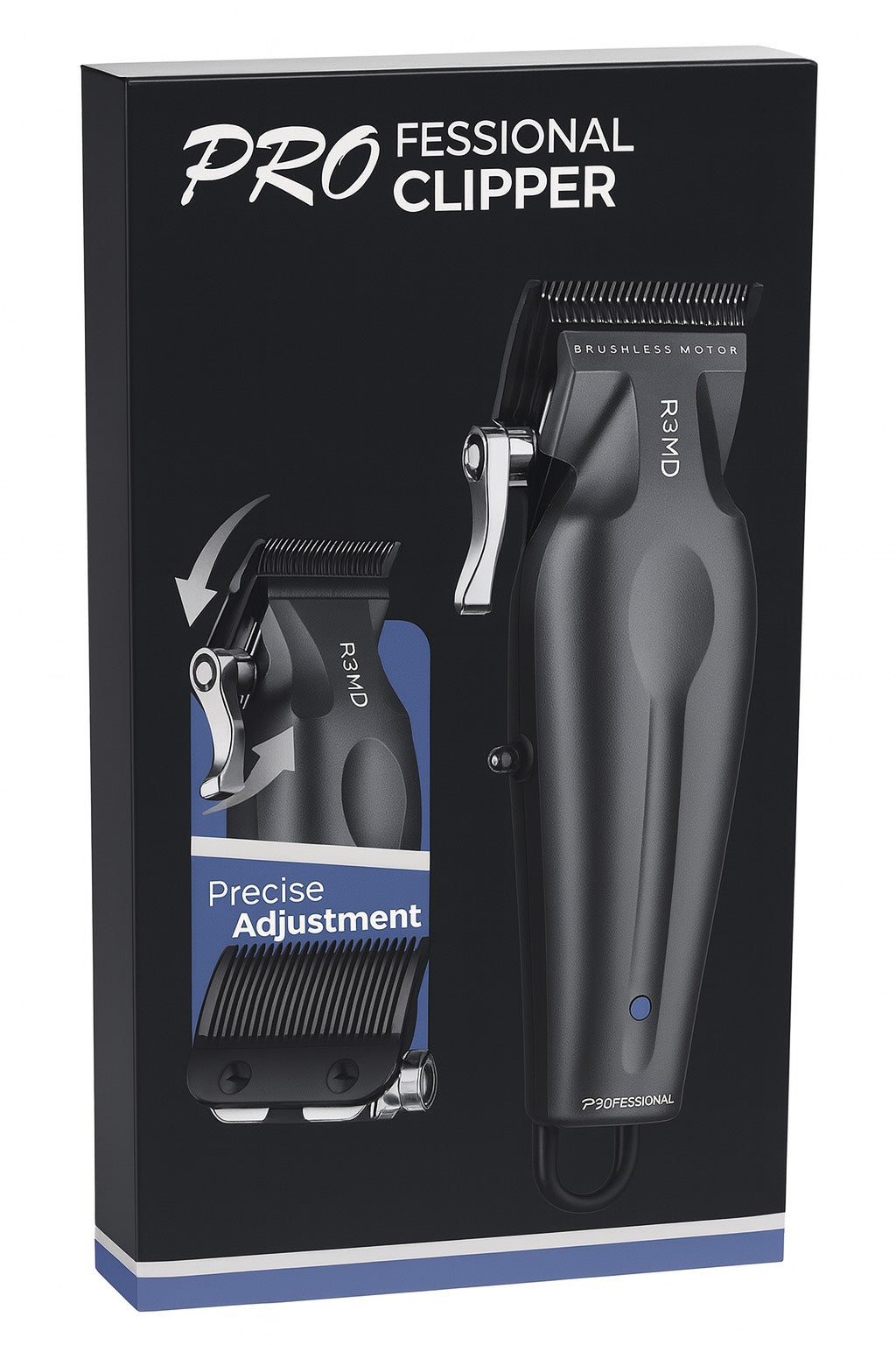 R³MD Professional Hair Clipper – Brushless Motor, 7500 RPM, Cordless Metal Body