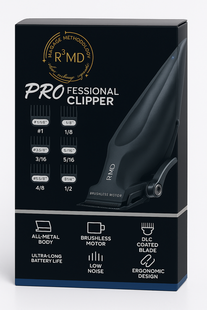 R³MD Professional Hair Clipper – Brushless Motor, 7500 RPM, Cordless Metal Body